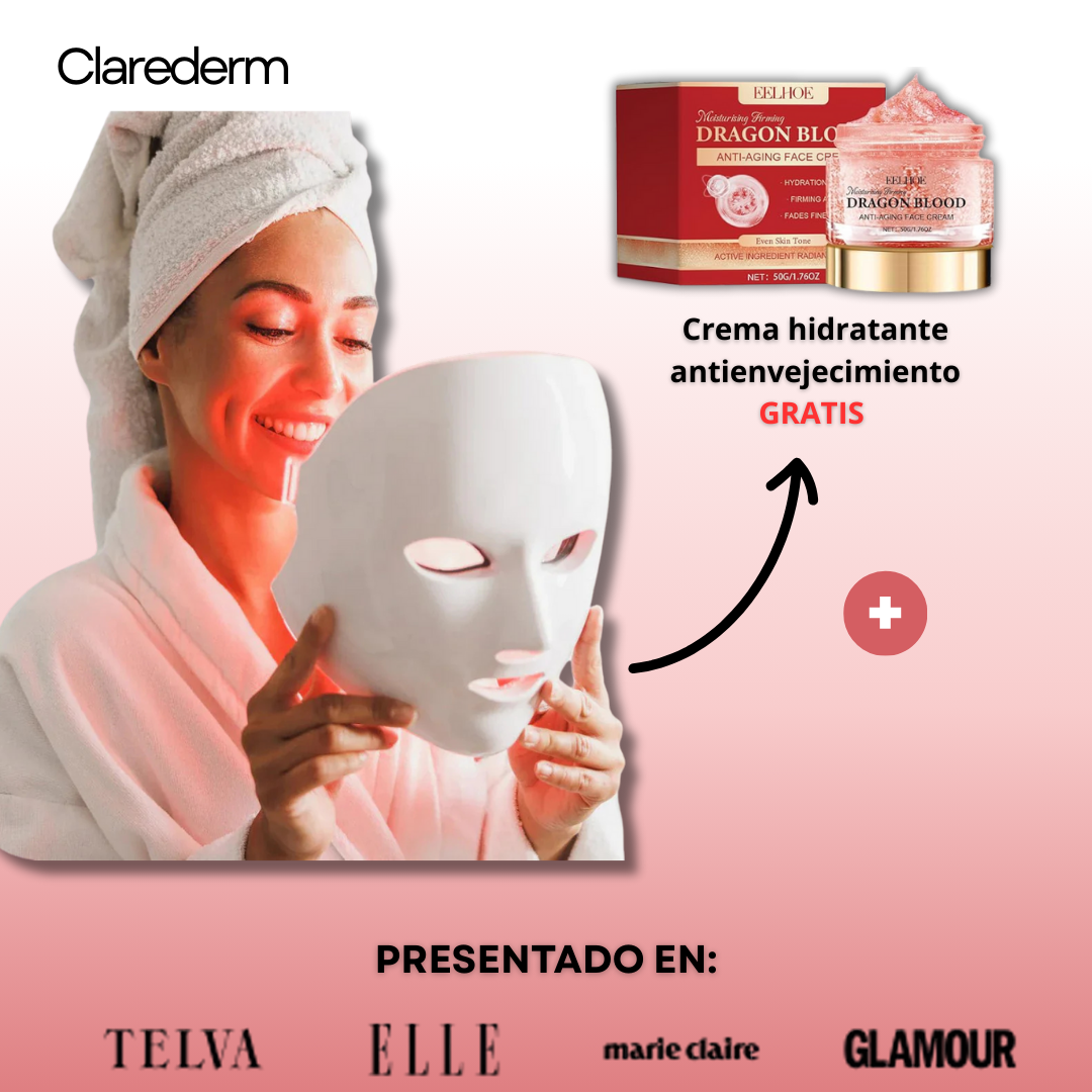 Máscara facial LED + Crema hidratante antienvejecimiento GRATIS
